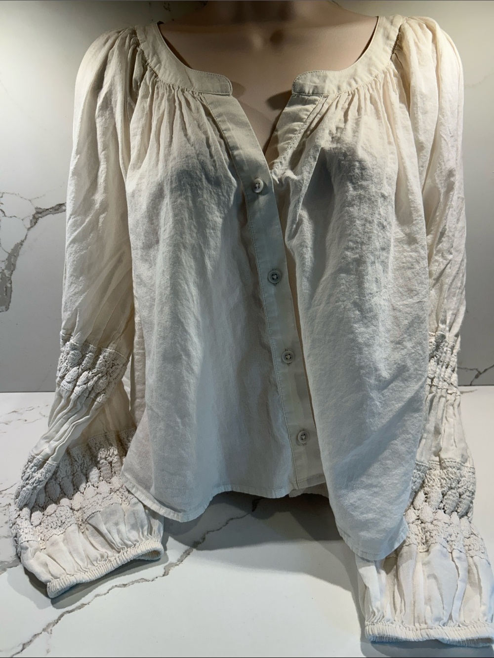 aerie, romantic, cotton, top, long sleeves